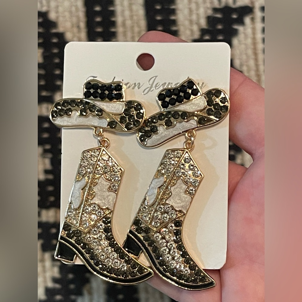 Cowboy boot earrings